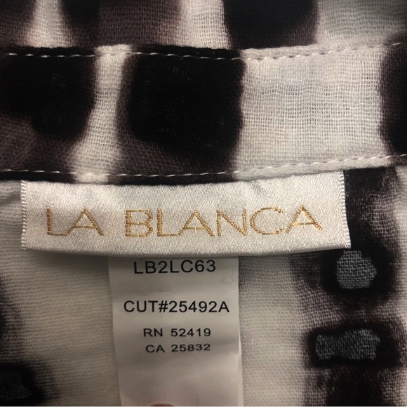 🆕 La Blanca Java & White Tie Dye Stripe Button Up Cover Up one size - Picture 8 of 9